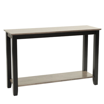 3 Piece Table Set With Open Shelf Storage, Includes Coffee, End & Console Table - Black / Black / Gray / Gray