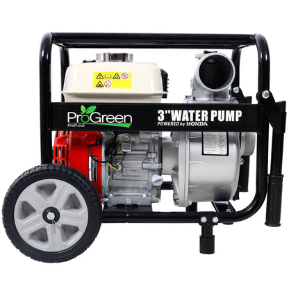 Honda - Gx160 Engine Water Pump 3" 264Gpm With Accessories Kit And Handle Wheel Kit - Black / Red