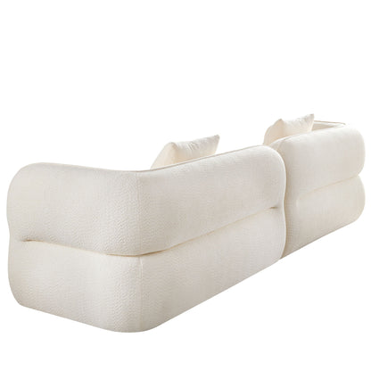 Sectional Sofa With Durable Fabric, Solid Wood Frame, And High Density Sponge Fill