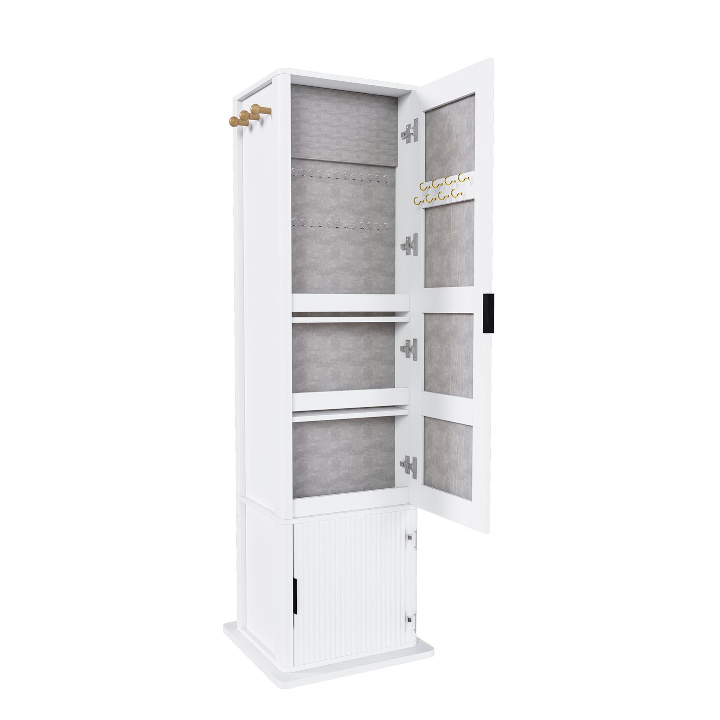 360° Rotating Makeup Cabinet With Full Length Mirror