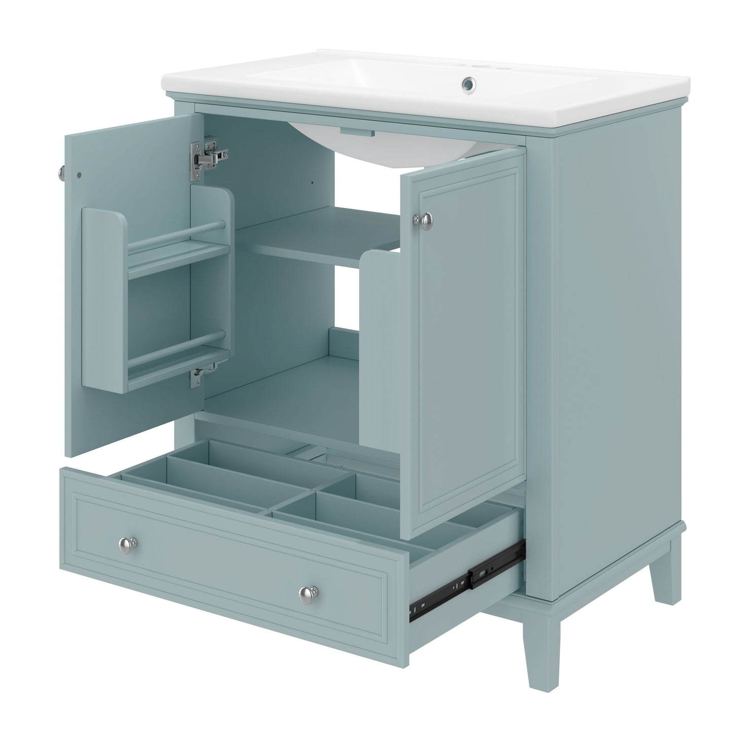 Modern Bathroom Vanity With Sink Combo, Doors And Drawer