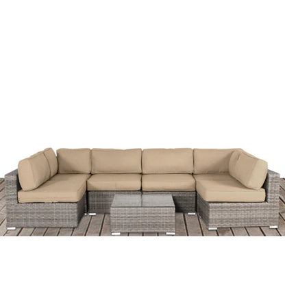 Seating Set With Cushions Handcrafted Wicker Design