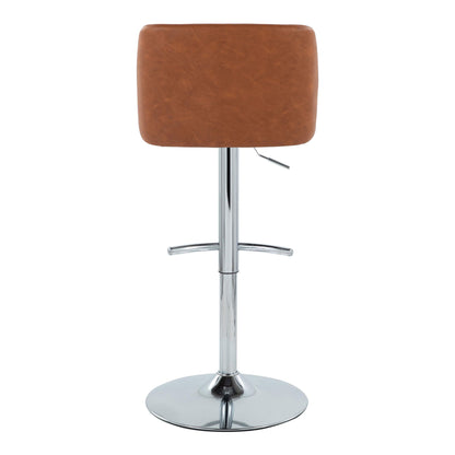 Toriano - Contemporary Adjustable Barstool With Swivel & Rounded T Footrest (Set of 2)