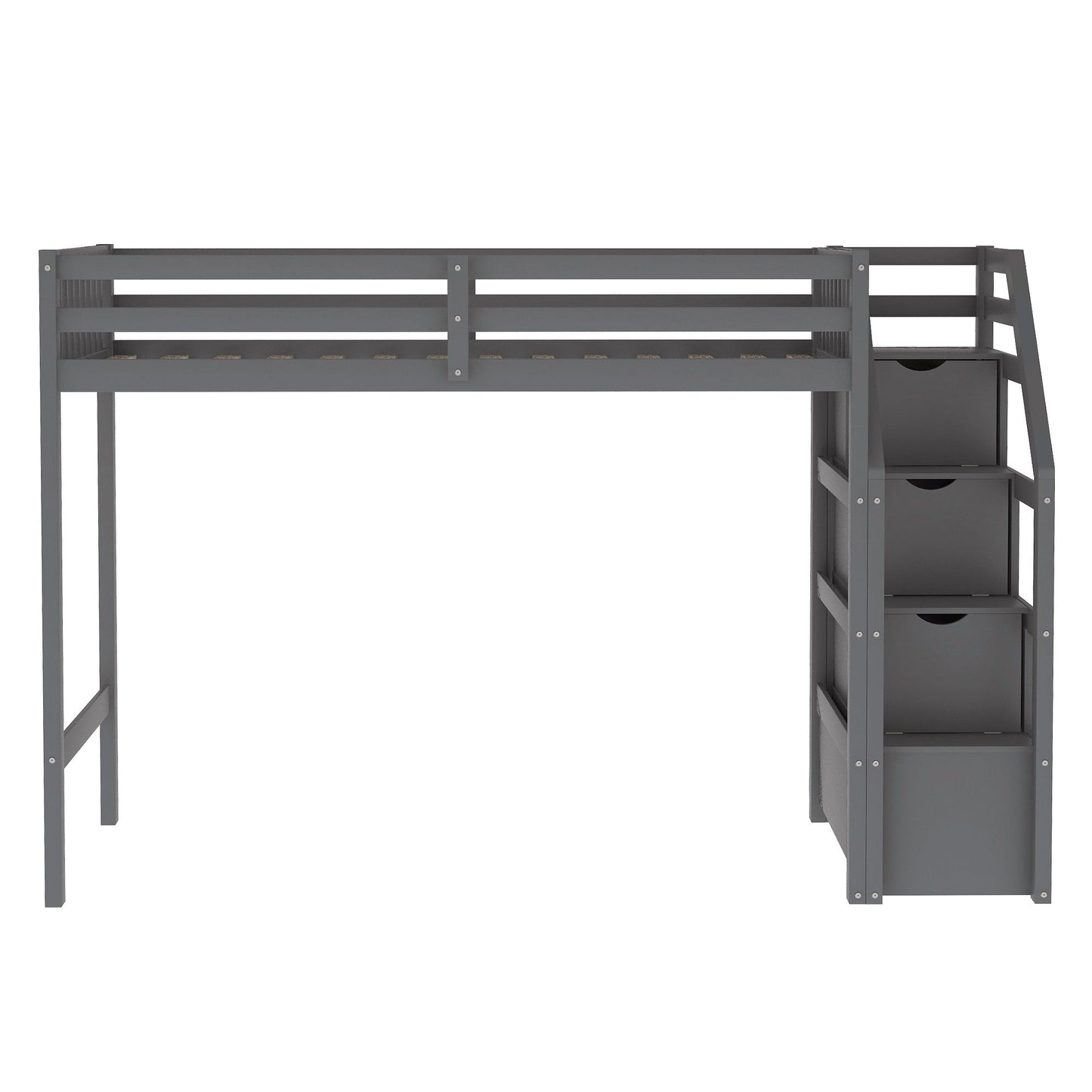 Loft Bed With Staircase And Storage