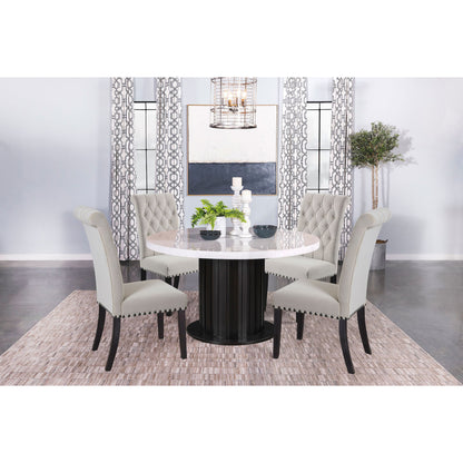 Tufted Rolled Backrest Side Chairs (Set of 2)
