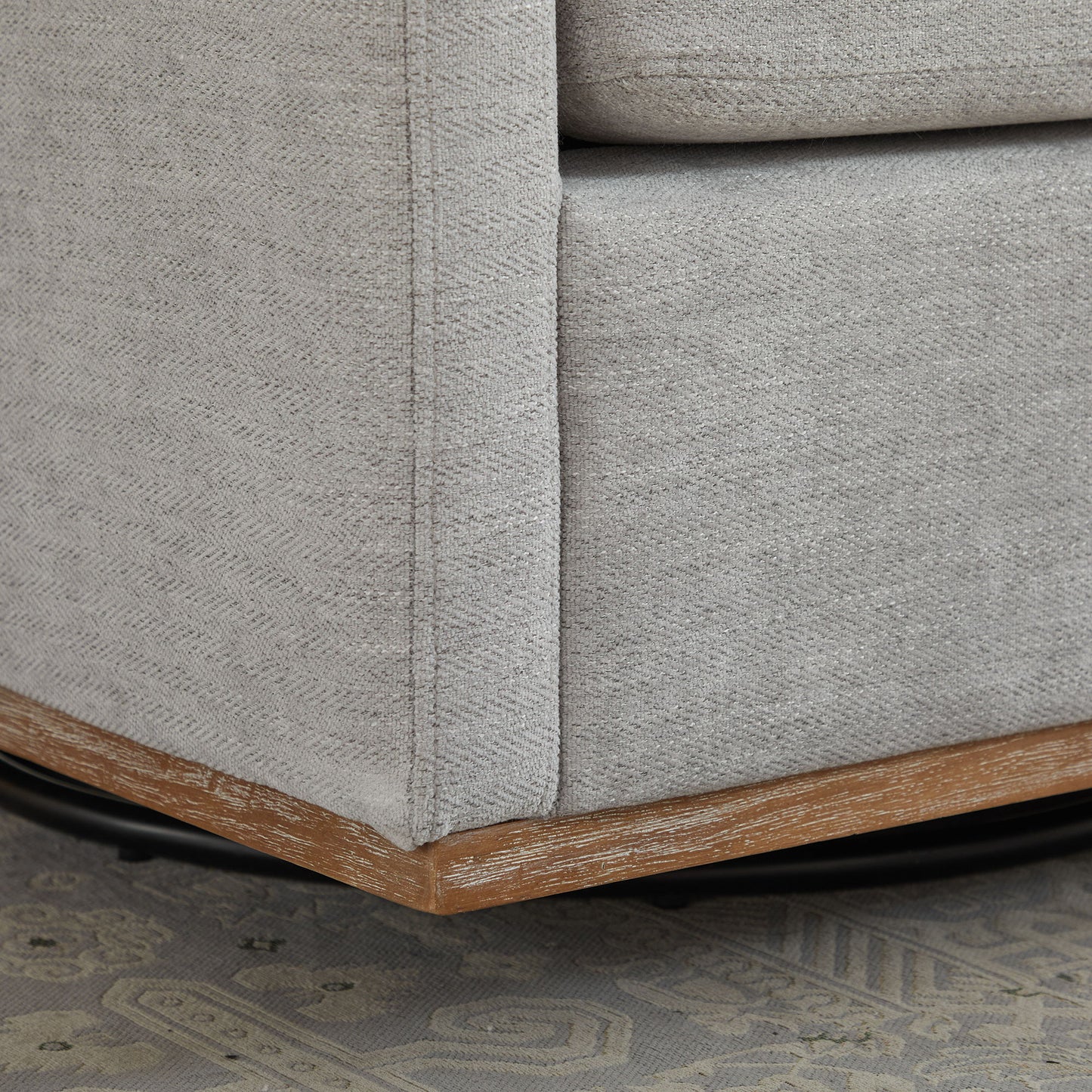 Square Upholstered Swivel Accent Chair