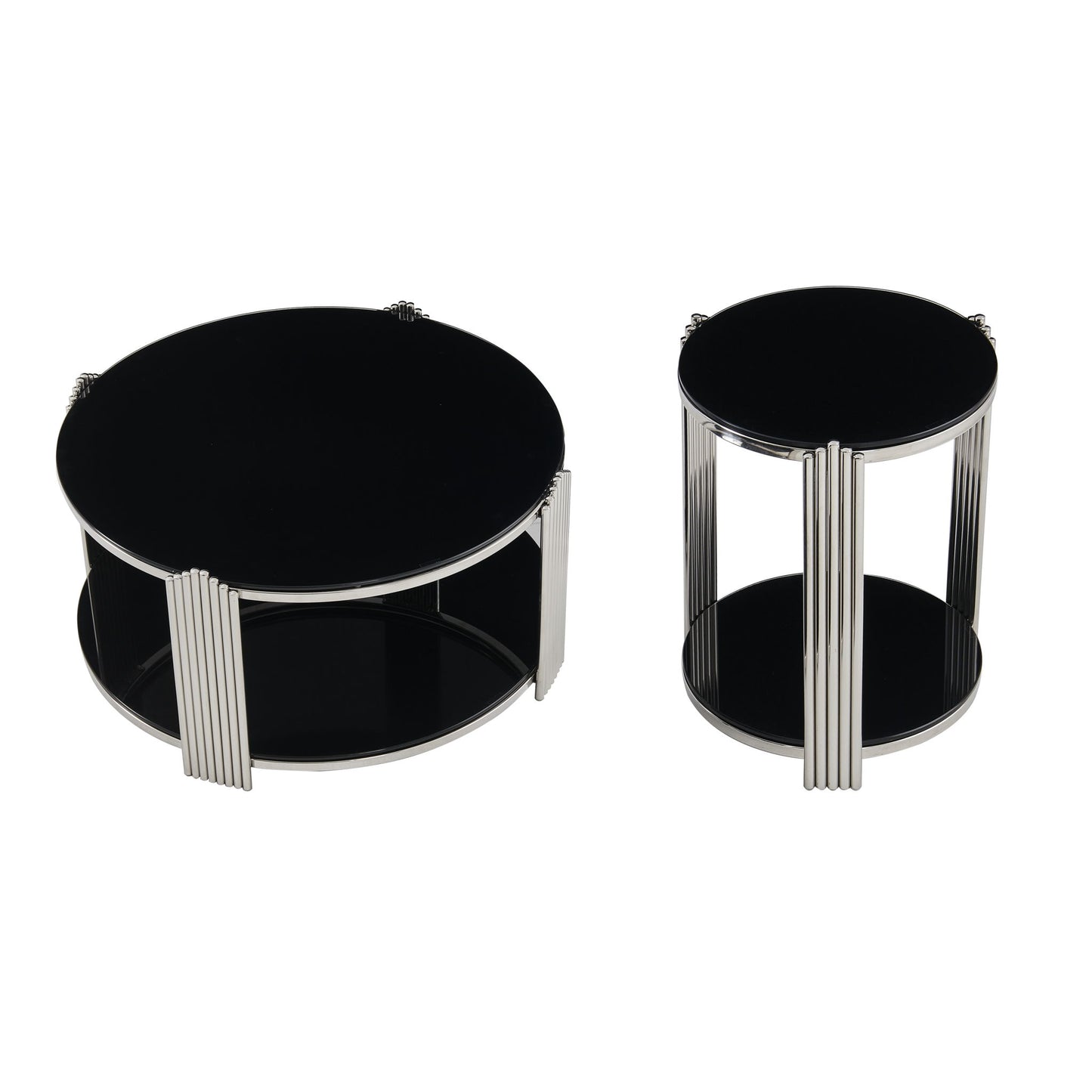 Round Table With Double Layer Storage