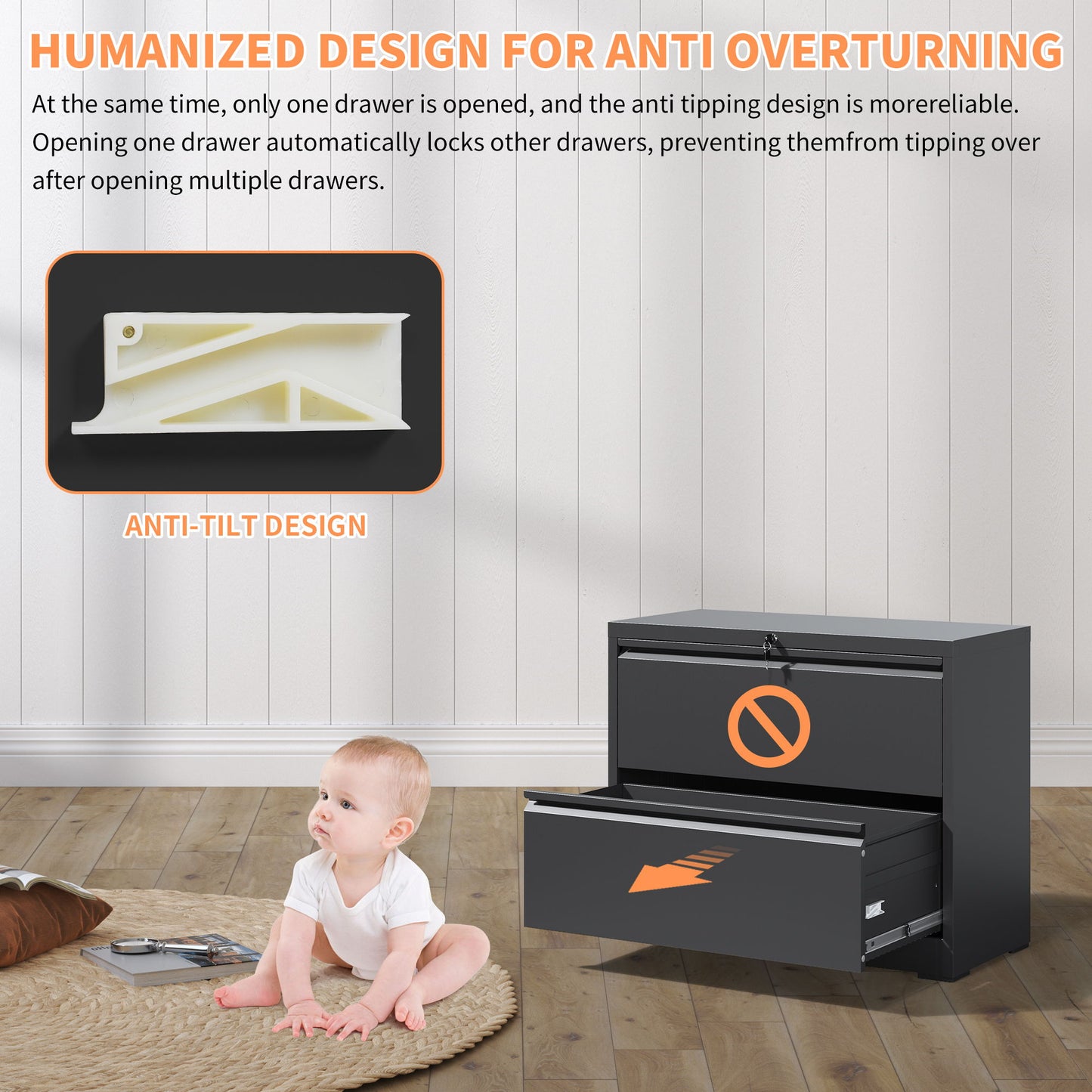 Premium Drawer Metal Lateral File Cabinet With Lock