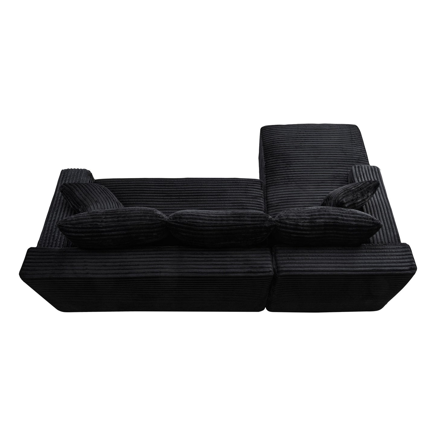 Cloud Modular Sectional Sofa Couch With L-Shape Chaise, Upholstered Couches For Living Room - Black