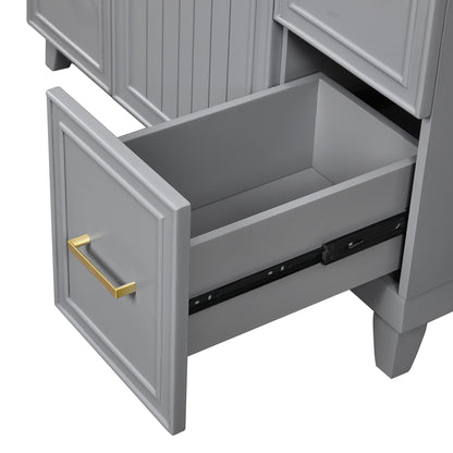 Bathroom Vanity With Ceramic Sink, Soft Close Doors, Adjustable Shelves