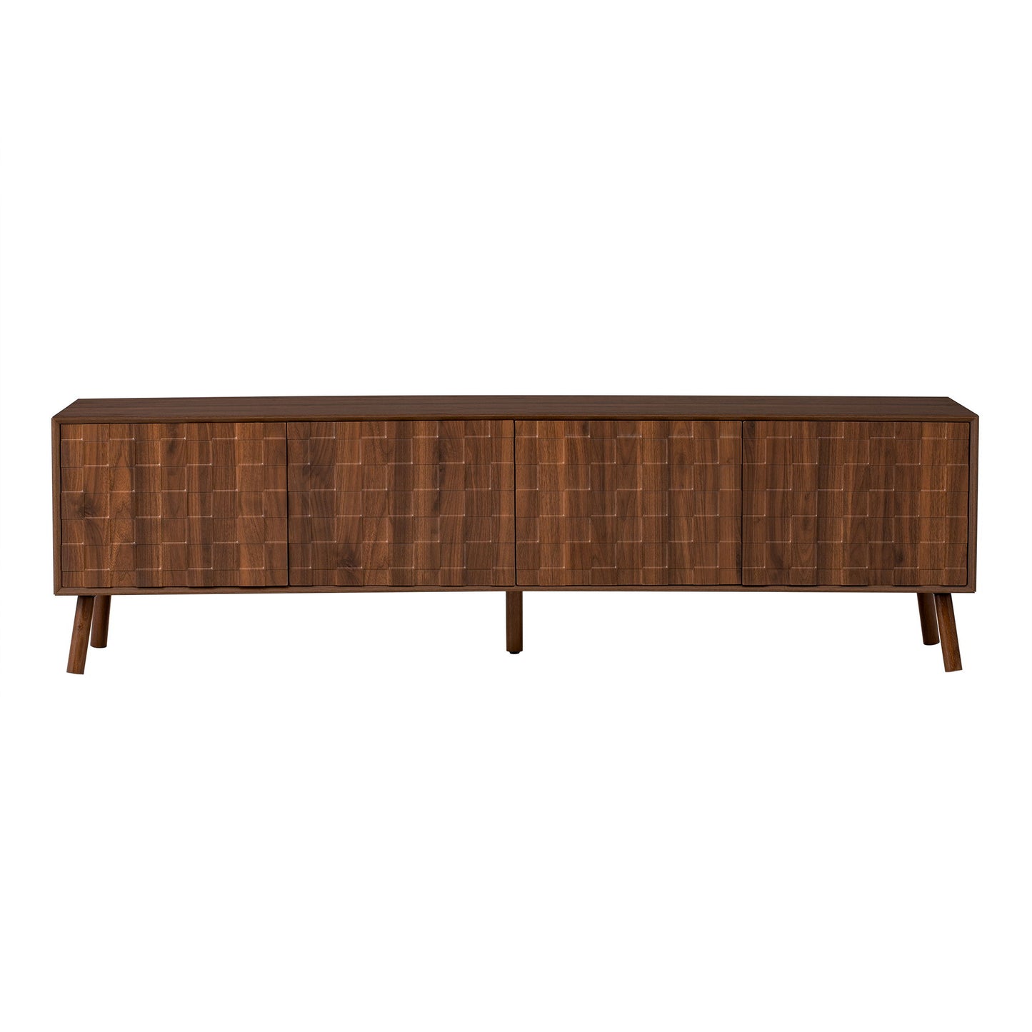 TV Stand With Soft Closing Hinges And Cable Management - Walnut