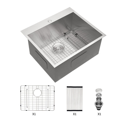 Premium Laundry Drop In Utility Sink 16 Gauge Stainless Steel, Topmount