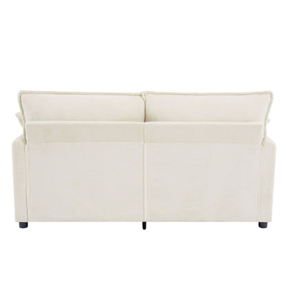 Modern Loveseat Sofa, Upholstered Couch With Side Storage Pockets