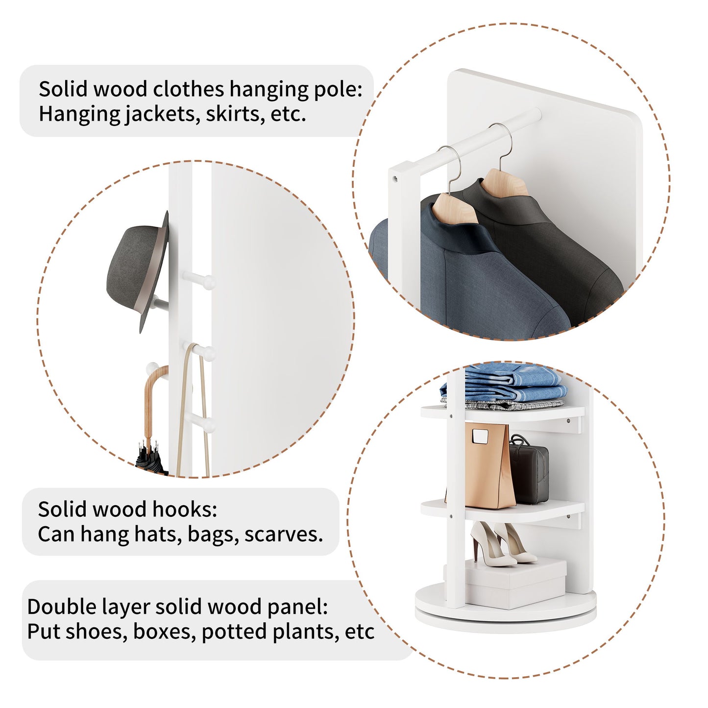 3 In 1 Multifunctional Full Length Clothing Mirror