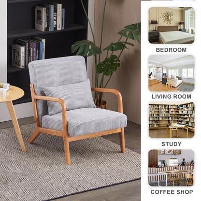 Accent Arm Chair With Pillow Upholstered