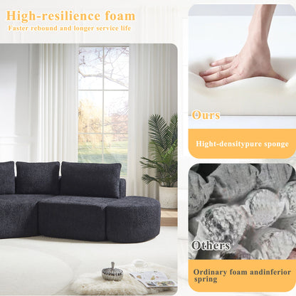 V - Shaped Modular Sofa Set With 3 Pillow