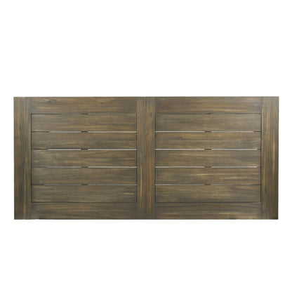 Acacia Wood Dining Table With Slat Design