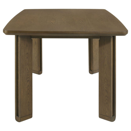 Crispin - 7 Piece Rectangular Dining Table Set With Upholstered Chairs - Brown
