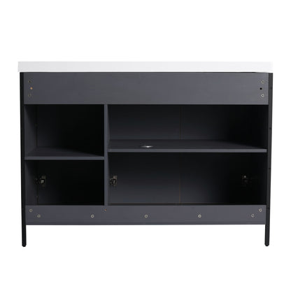 Modern Freestanding Bathroom Vanity With Resin Sink & Soft Close Cabinet Doors