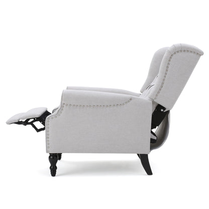 Armchair Recliner With Pushback Mechanism And Wingback Design