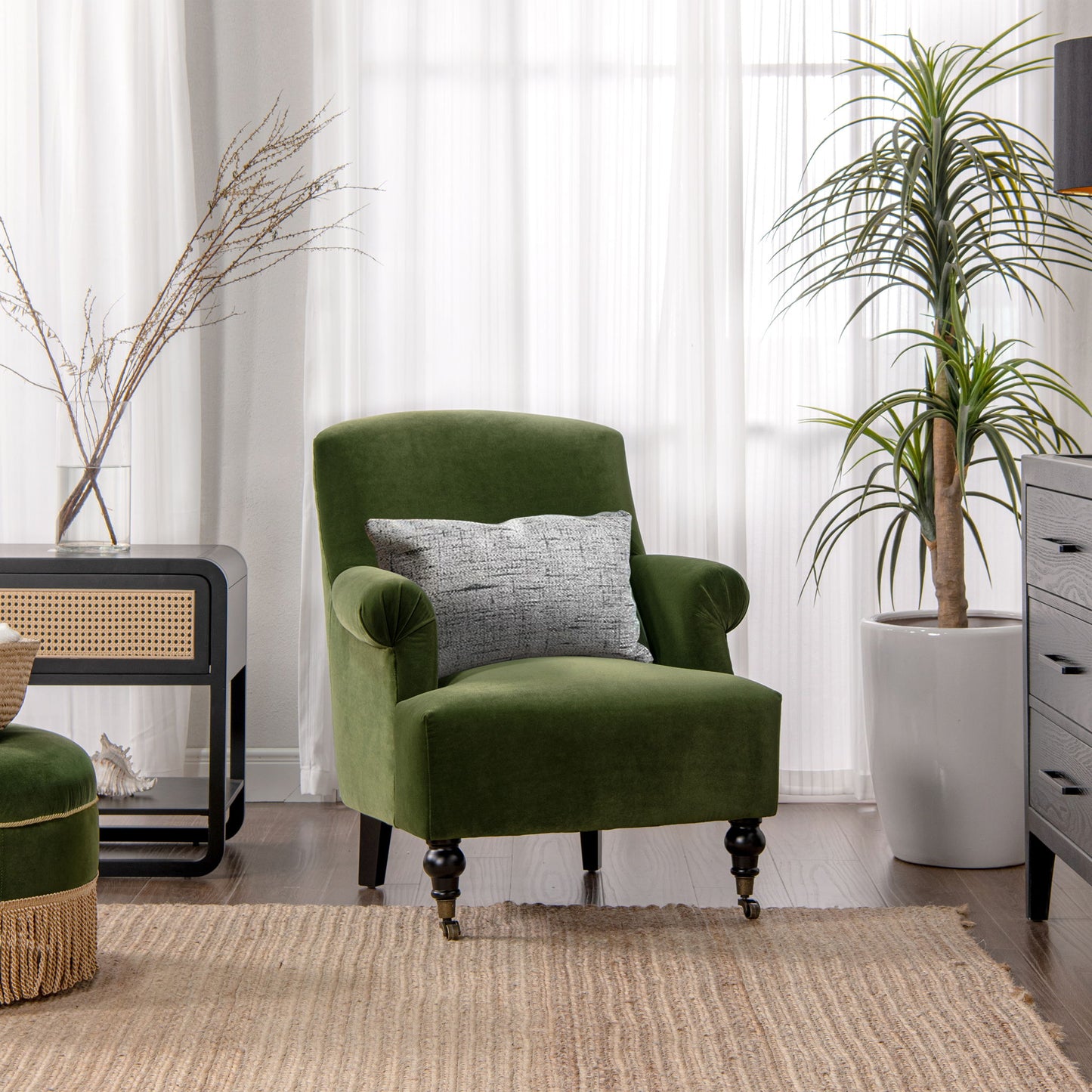 Eloise - Design Pleated Sock Arm Accent Armchair