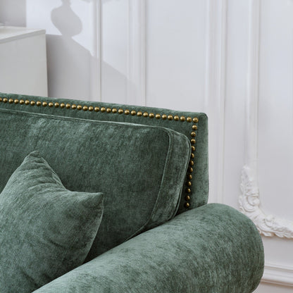 2 Seater Sofa With Rolled Arms, Tufted Upholstered Couch