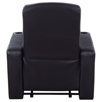 Upholstered Recliner With Cup Holder Comfort Lounge Chair - Black
