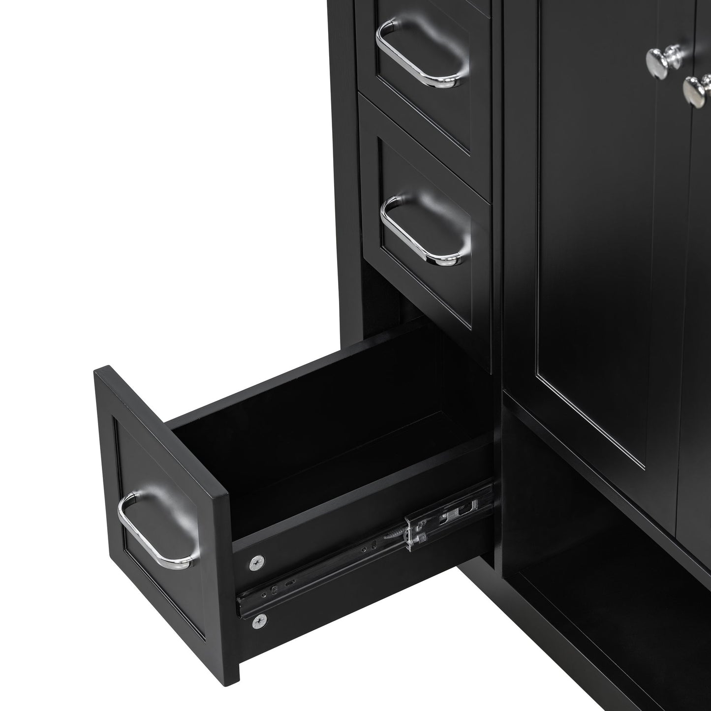 Bathroom Vanity With Sink Top, Bathroom Vanity Cabinet With 2 Doors And 2 Drawers, Open Shelf