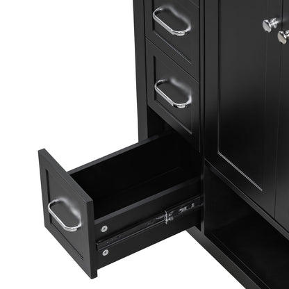 Bathroom Vanity With Sink Top, Bathroom Vanity Cabinet With 2 Doors And 2 Drawers, Open Shelf