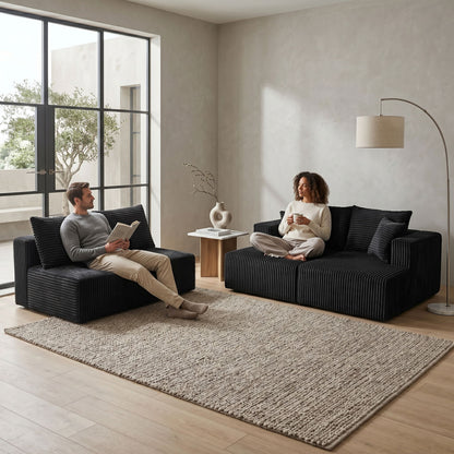U-Shaped Modular Sectional Sofa With Double Chaise, Oversized Deep Seat For Living Room