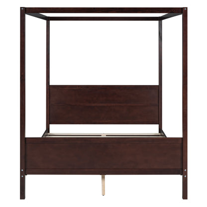 Canopy Platform Bed With Headboard And Footboard, Slat Support Leg
