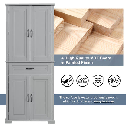 Bathroom Storage Cabinet With Doors And Drawer, Adjustable Shelf