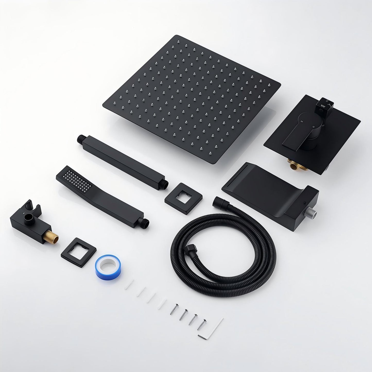 Wall Mount Shower System With High Pressure 10" Shower Head And Handheld