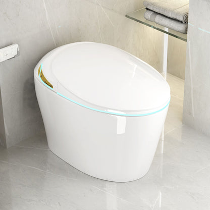 Unique Smart Toile With Built In Bidet, Auto Open / Close Seat, Foot Sensor, LED Display, Night Light, Warm Water & Dryer Ceramic