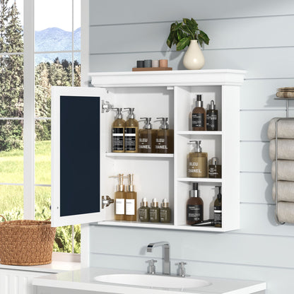Wall Mounted Bathroom Medicine Cabinet With Mirror And Adjustable Storage With Soft Close Hinges