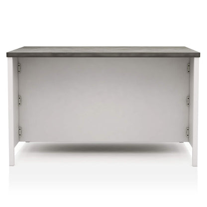 Counter Height Dining Table With Storage Cabinet Base - Dark Gray / Off White / Off White / Gray