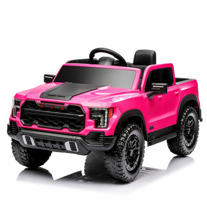 12V Kids Ride On Car With Remote Control, 4 Wheel Shock Absorption, Multifunctional Music Player Perfect Gift For Toddlers - Pink