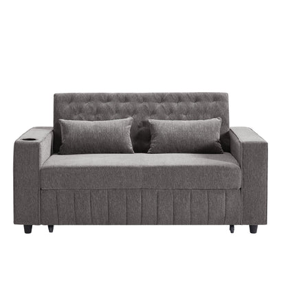 Pull-Out Sofa Bed Convertible Couch With Adjustable Backrest For Living Room