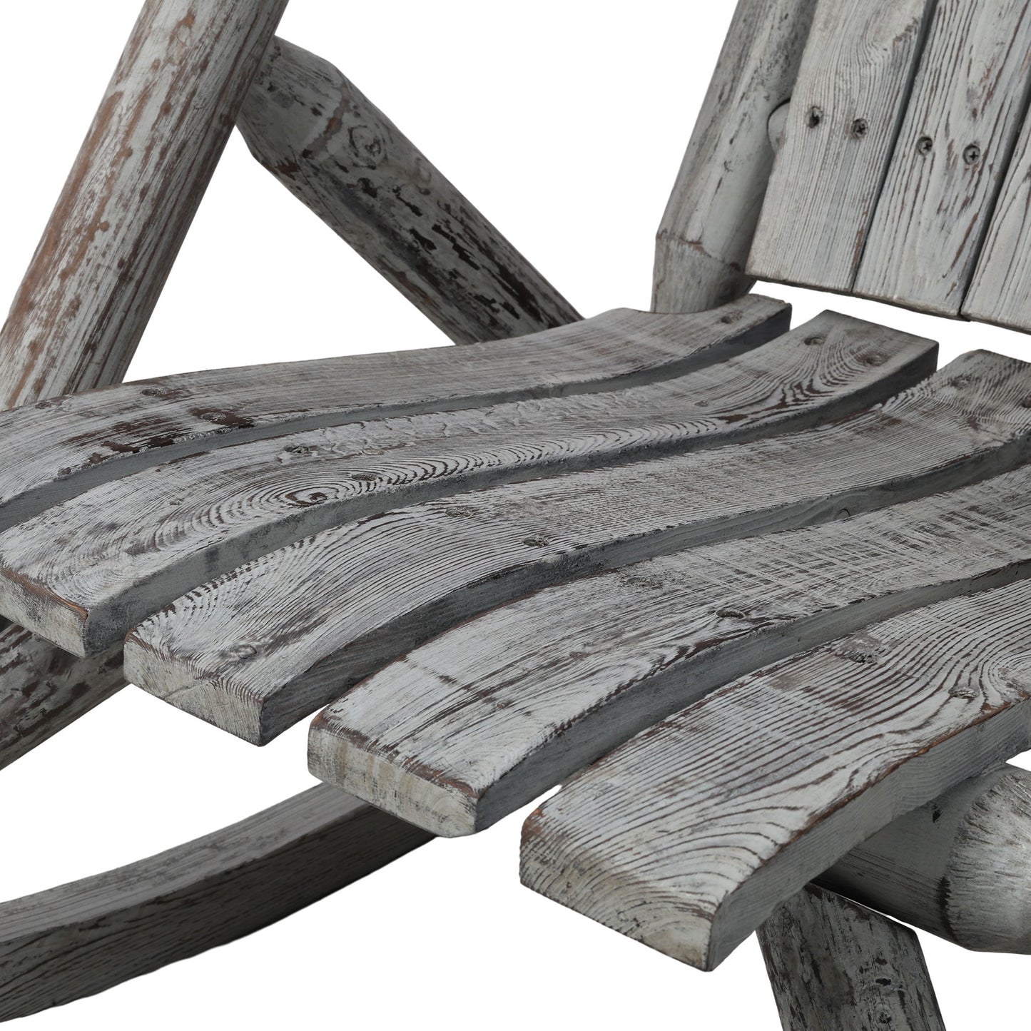 Durable Wooden Porch Rocker, Fir Log Rocking Chair