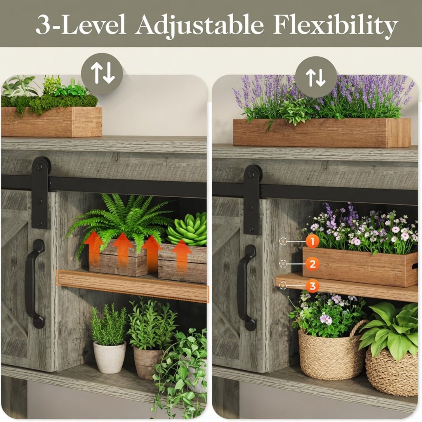 Farmhouse Entryway Table With Sliding Barn Door