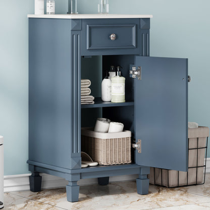 Bathroom Vanity With Sink, Soft-Closing Door, Adjustable Shelf