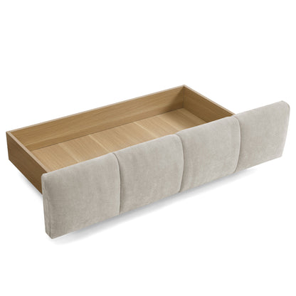 Modern Platform Bed Frame With Thick Fabric