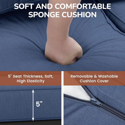 All-Weather Patio Loveseat With Thick Cushions