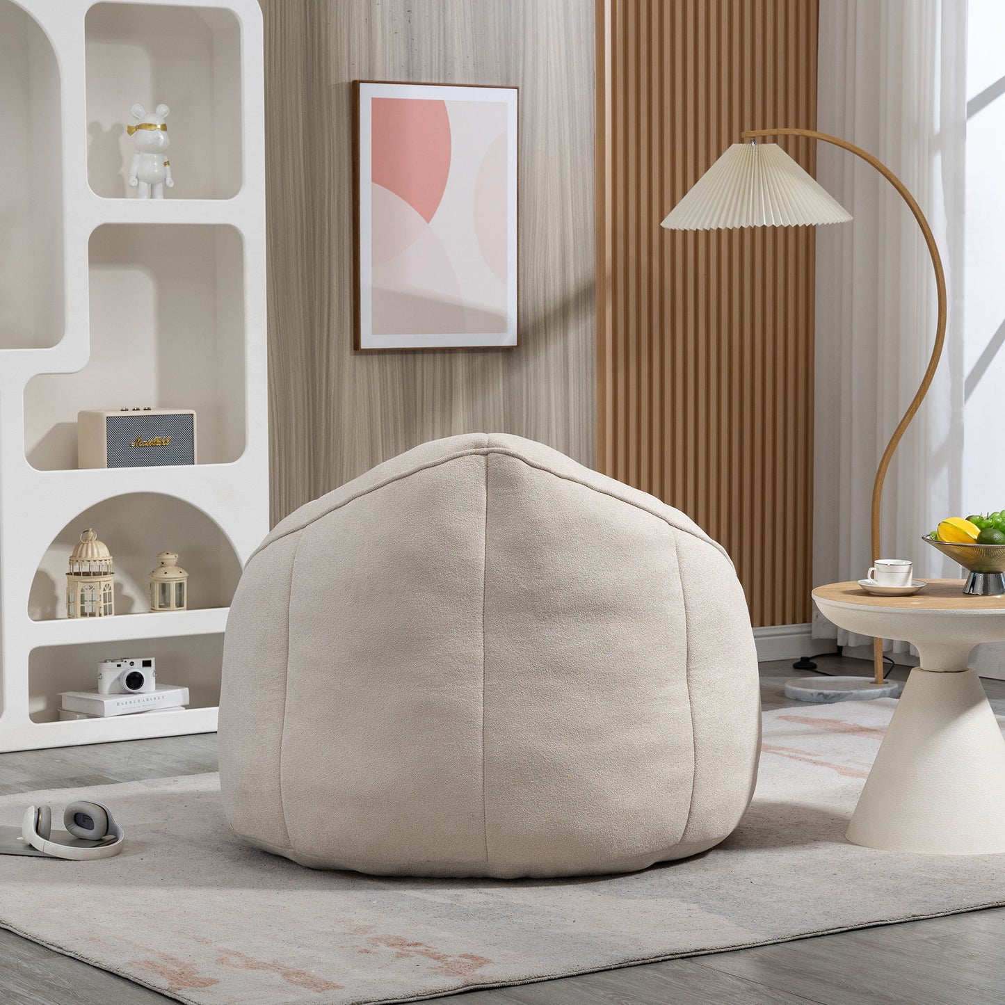 Bedding Bean Bag Sofa Chair High Pressure Foam With Footrest