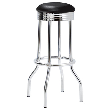 3 Piece Round 1950S Bistro Pub Bar Table Set - Black