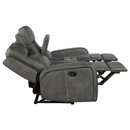 Forrest - 2 Piece Motion Reclining Sofa Set - Gray
