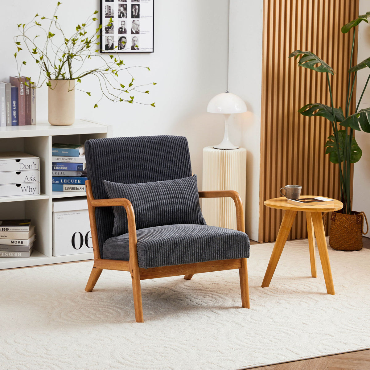 Accent Arm Chair With Pillow Upholstered
