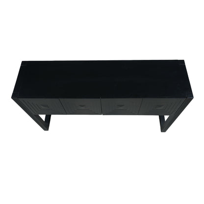 Geometric Carved Console Table With 3 Soft Close Drawers