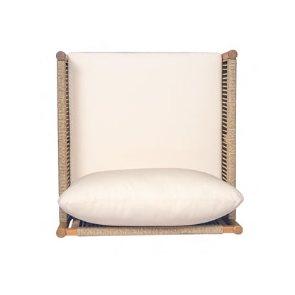 Modern Outdoor Woven Lounge Chair With Solid Wood Frame - Teak