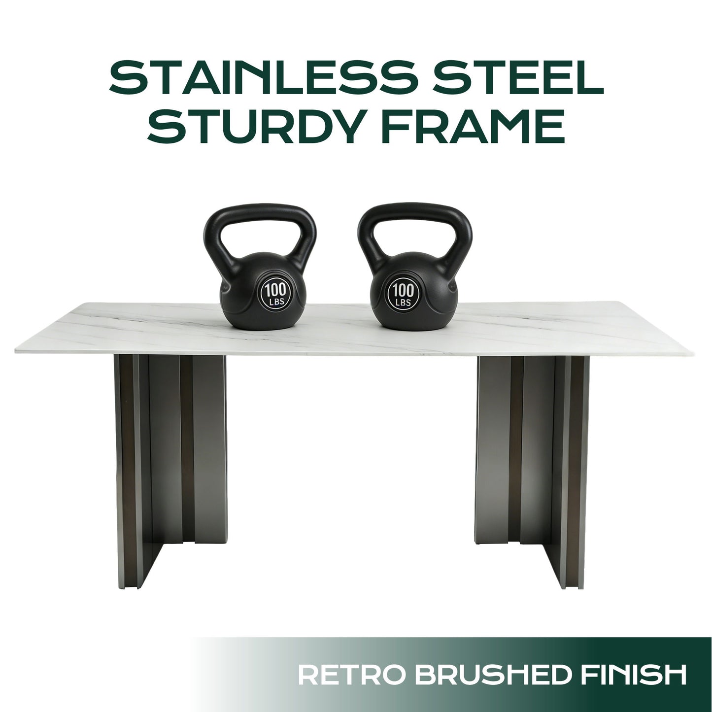 Rectangular Dining Table - Gray / White